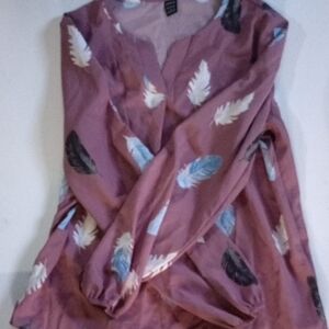 SHEIN Pink Long Sleeve Relaxed Blouse